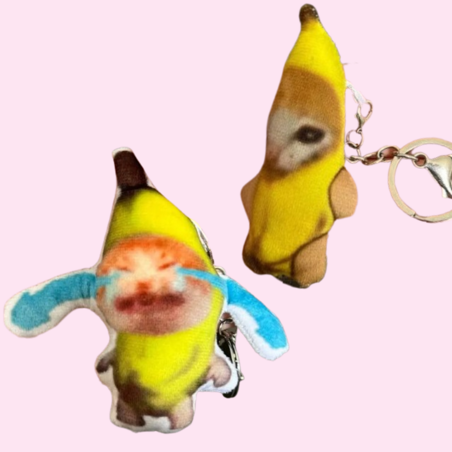 Banana cat keychains - built in sound