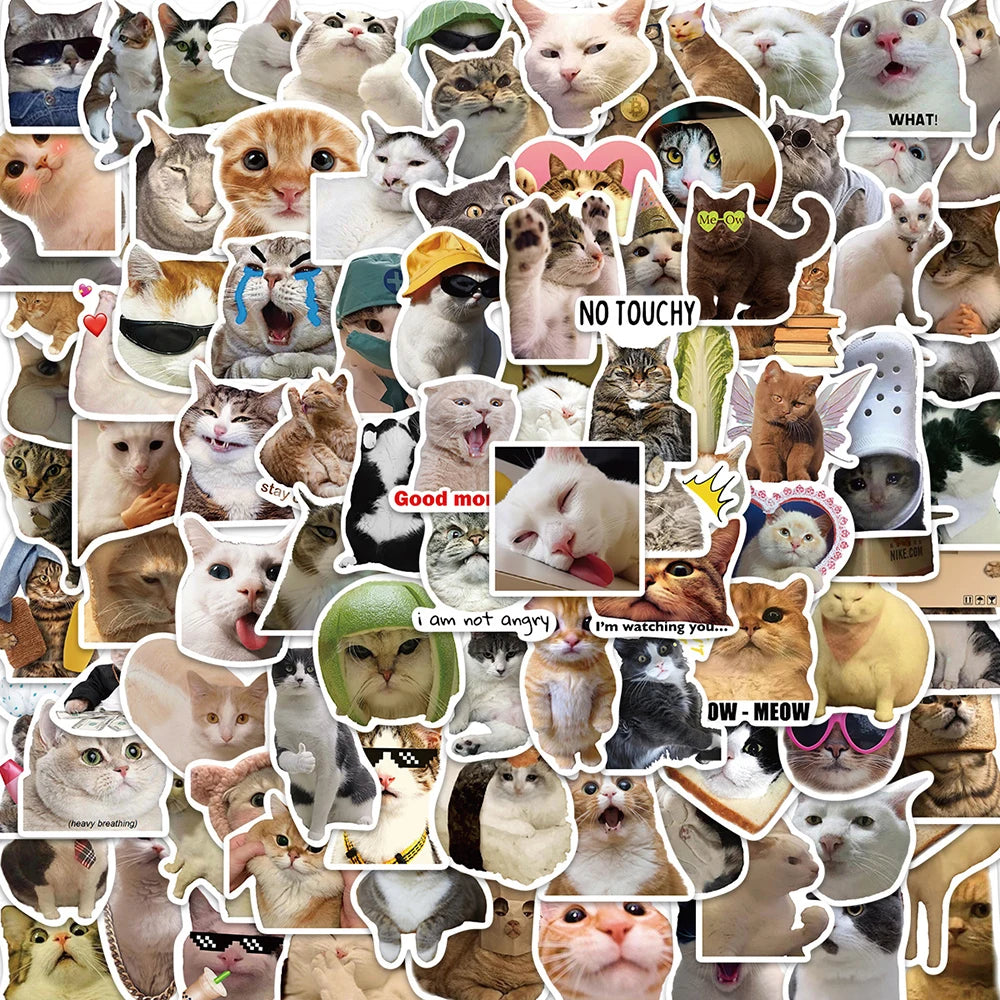 Cat stickers - 10/30/50/100pcs