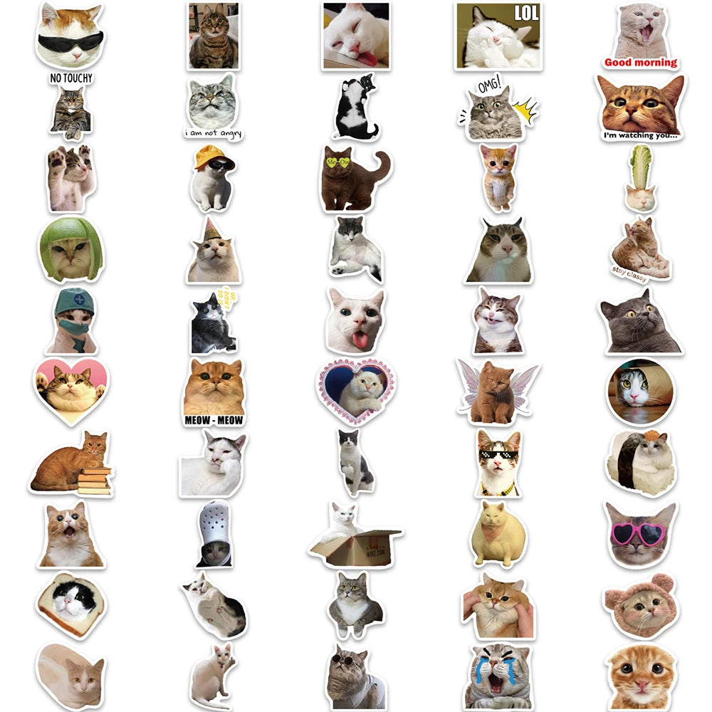 Cat stickers - 10/30/50/100pcs