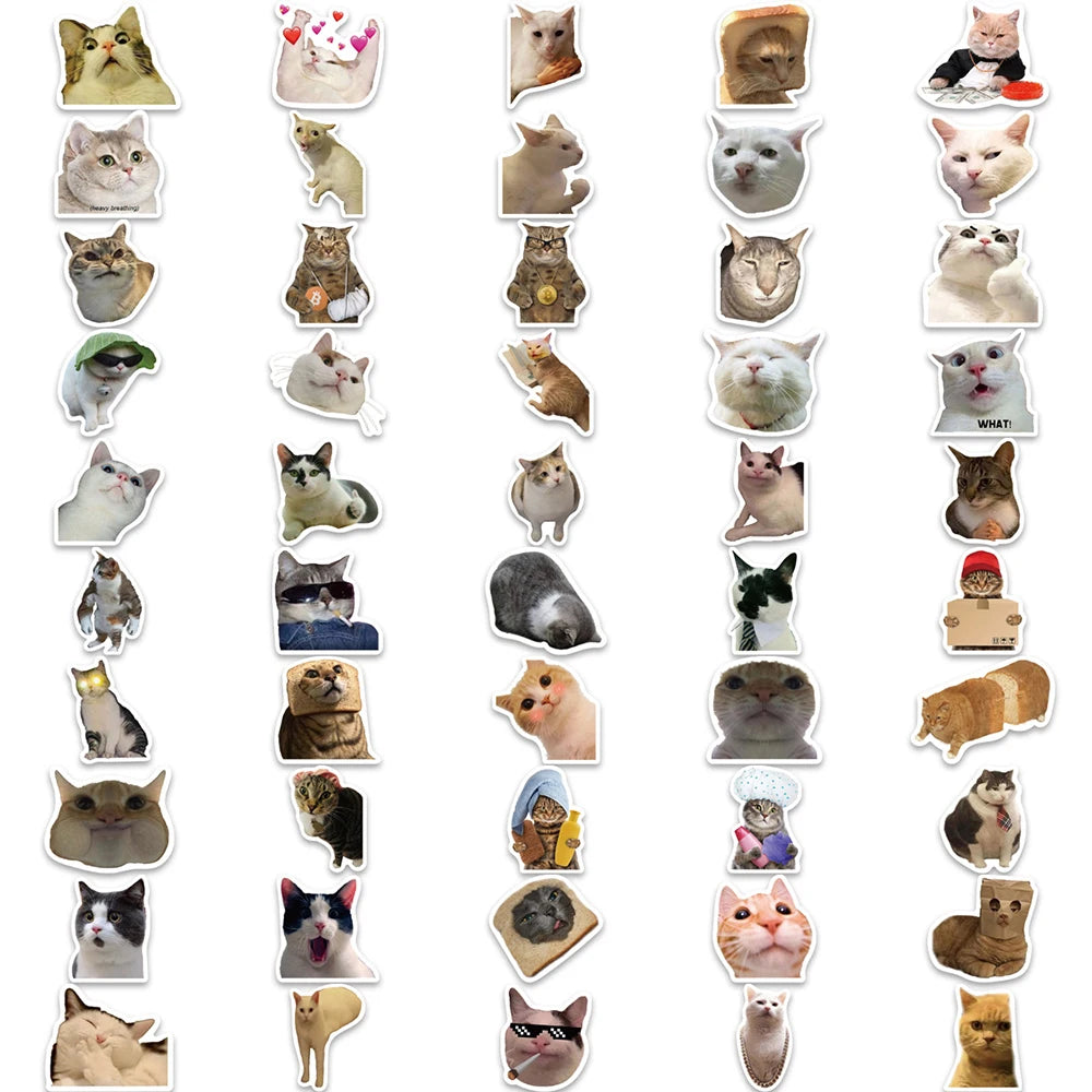 Cat stickers - 10/30/50/100pcs